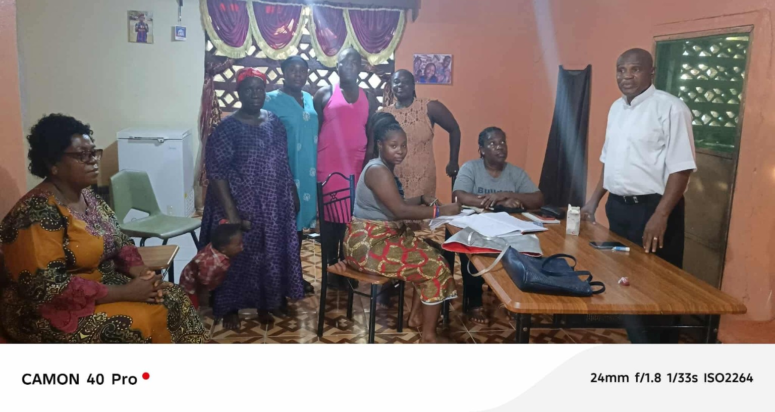 Mouabon community members gathered for an organizational meeting